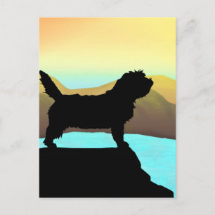 PBGV-Hund am Meer Postkarte