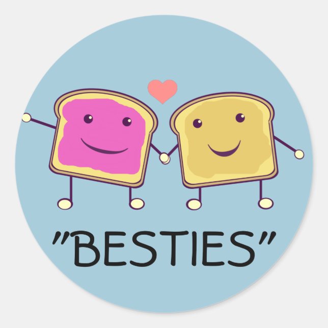 PBJ Besties Runder Aufkleber (Vorderseite)