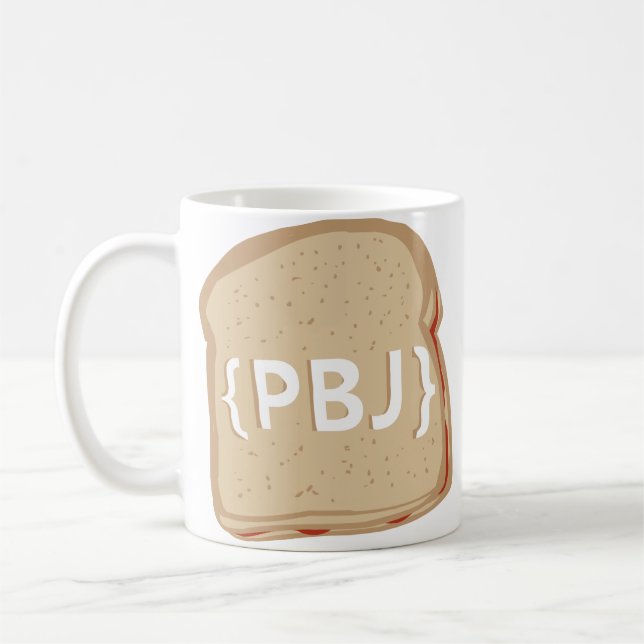 {PBJ} Logo - verdoppeln mit Seiten versehene Tasse (Links)