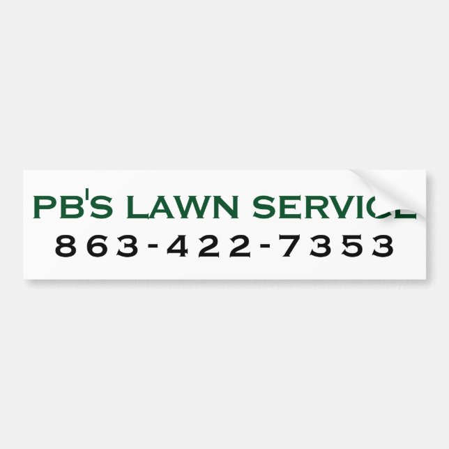 PB's Lawn Service Autoaufkleber (Vorne)
