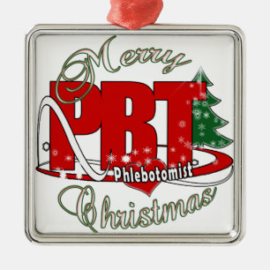 PBT CHRISTMAS PHLEBOTOMISTISCHES LABOR SILBERNES ORNAMENT