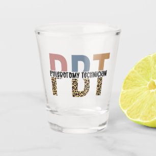PBT Phlebotomie Techniker Leopard Print Schnapsglas