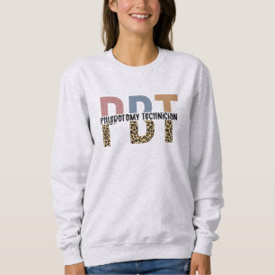PBT Phlebotomie Techniker Leopard Print Sweatshirt