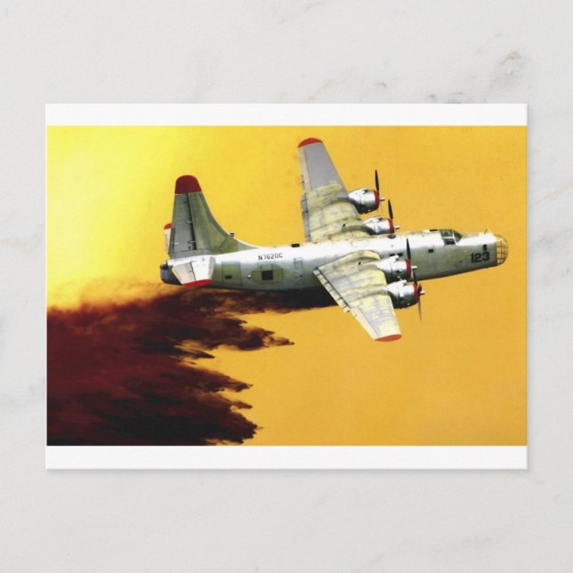 PBY Feuerwehrflugzeug Postkarte (Vorderseite)