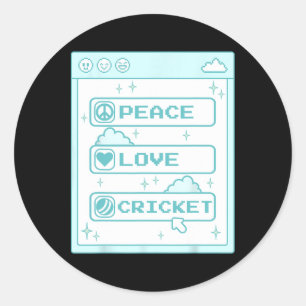 Pc Computer Freak Nerd Frieden Liebe Cricket Liebh Runder Aufkleber