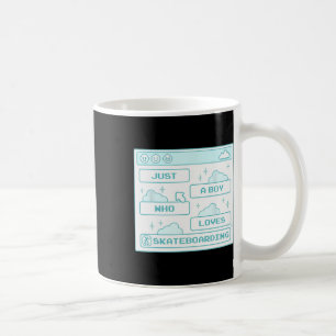 PC-Computer-Geek-Nerd-Cool-Gamer-Junge, der Ska li Kaffeetasse