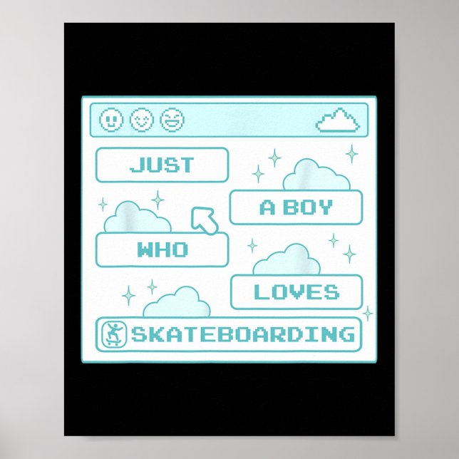 PC-Computer-Geek-Nerd-Cool-Gamer-Junge, der Ska li Poster (Vorne)