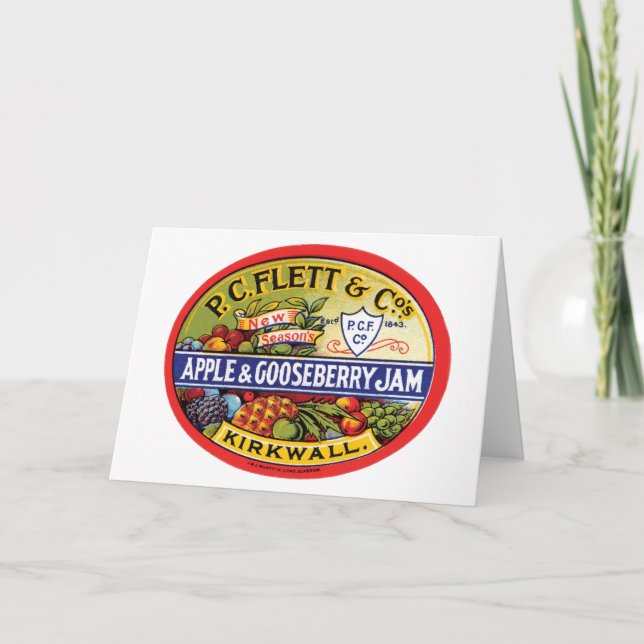PC Flett & Cos. Apple & Gooseberry Jam Karte (Vorderseite)
