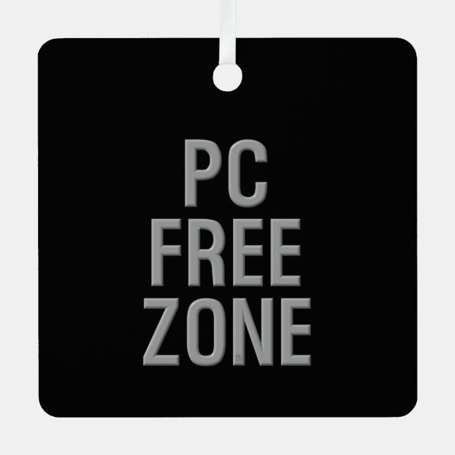 PC Free Zone Black Metal Quadrat Ornament Aus Metall (Vorderseite)