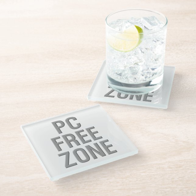 PC Free Zone Clear-glass-Untersetzer Glasuntersetzer (Schrägansicht)