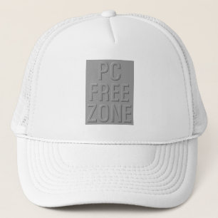 PC Free Zone grau auf weißem LKW-Hut Truckerkappe