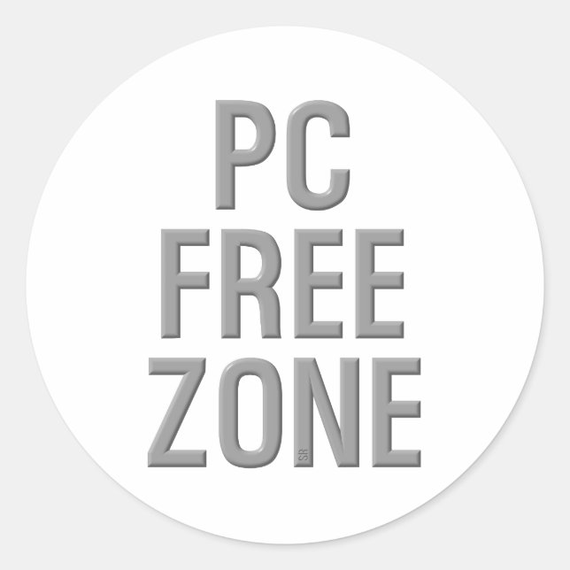 PC Free Zone um große Aufkleber (Vorderseite)