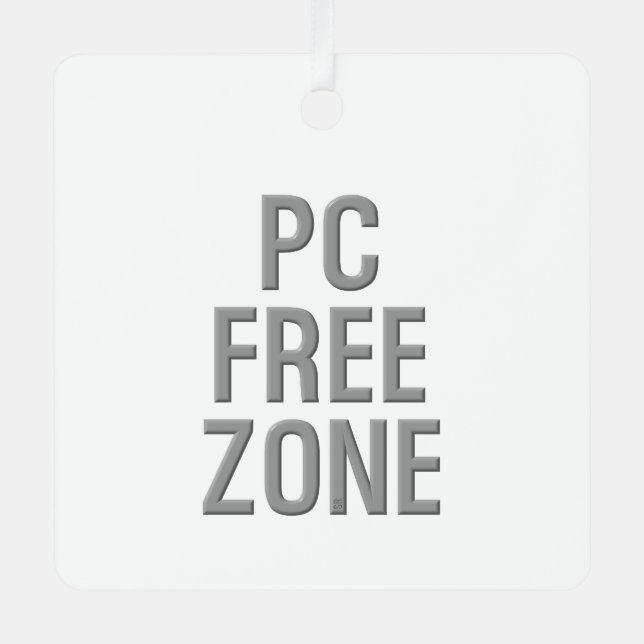 PC Free Zone White Metal Ornament (Vorderseite)