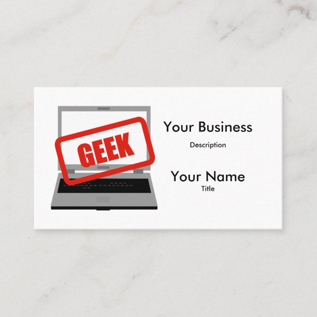 PC Geek Notebook Business Card Visitenkarte (Vorderseite)