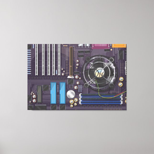 PC-Mainboard Leinwanddruck (Vorderseite)