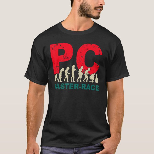 PC Master Race Evolution Graphic for Gamers T-Shirt (Vorderseite)