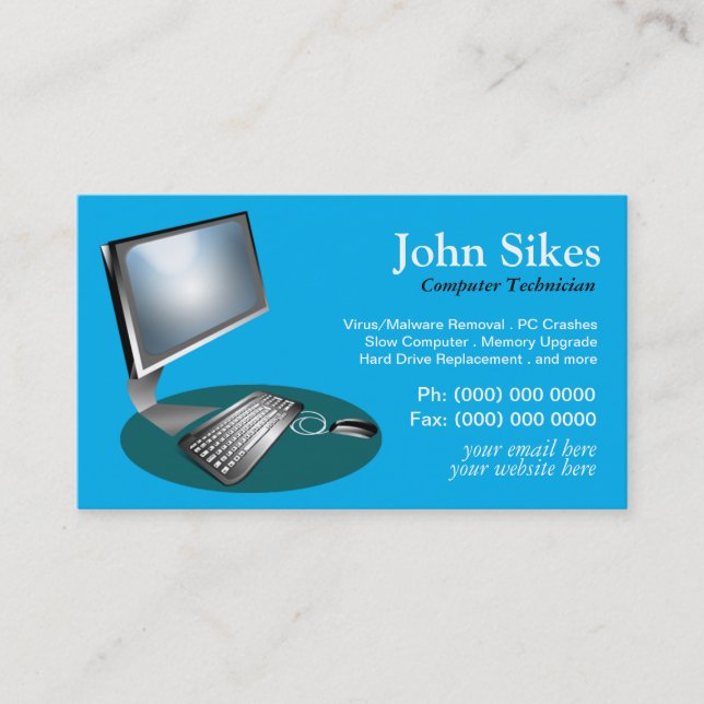 PC Reparatur-Computer-Techniker-Visitenkarte Visitenkarte (Vorderseite)