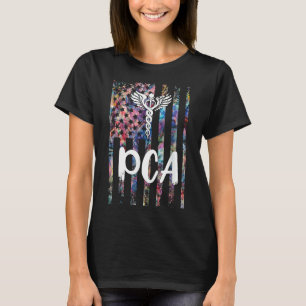 Pca American Flag Patient Care Assistant Pca Nurse T-Shirt