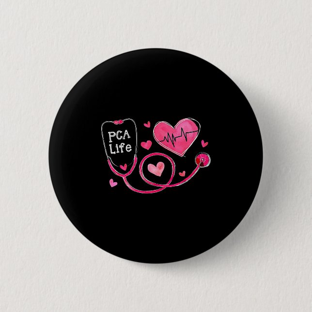 Pca Life Valentine Heart Stethoscope  Button (Vorderseite)