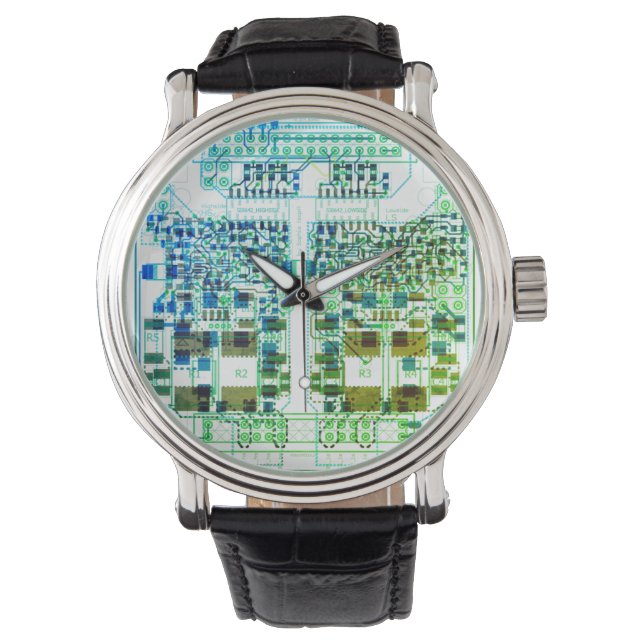 PCB Platinendesign Elektronik eWatch Armbanduhr (Vorderseite)