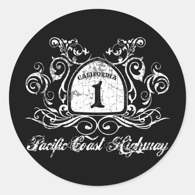PCH Highway-Zeichen Runder Aufkleber (Vorderseite)