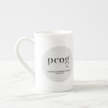 pcog Akronym; runde Vollnachricht; schwarz-weiße F