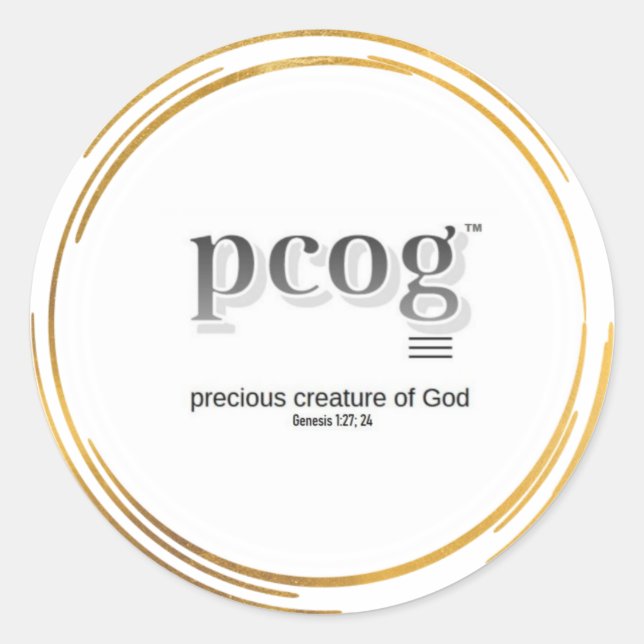 pcog, words & scriptureGOLD WHISPY CIRCLES sticker (Vorderseite)