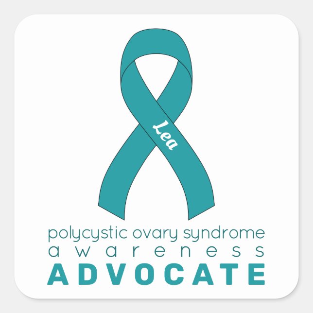 PCOS Advocate White Square Aufkleber (Vorderseite)