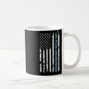 Pcos Awareness Montag Aquamarin Ribbon American Fl Kaffeetasse