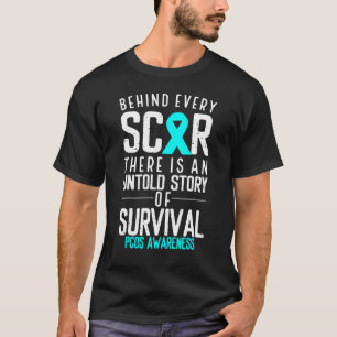 PCOS-Bewusstsein Hinter jeder Narbe Krieger Eierst T-Shirt