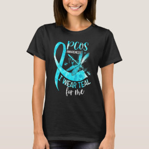 Pcos Bewusstsein mit Aquamarinem Band, das ich tra T-Shirt