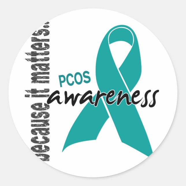 PCOS-Bewusstsein Runder Aufkleber (Vorderseite)