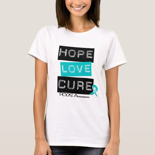 PCOS Bewusstseins-Hoffnungs-Liebe-Heilung T-Shirt (Vorderseite)