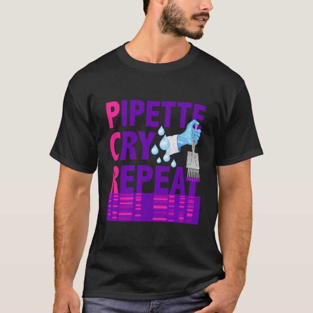 PCR-Pipette-Wiederholung für DNA-Labrador-Wissensc T-Shirt (Vorderseite)