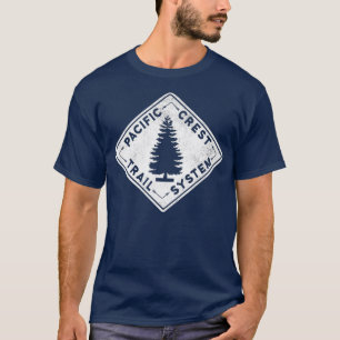 PCT Pacific Wappen Trail System Wiker für Wanderu T-Shirt