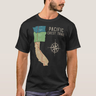 Pct Pacific Wappen Trail Wanderkarte 1 T-Shirt