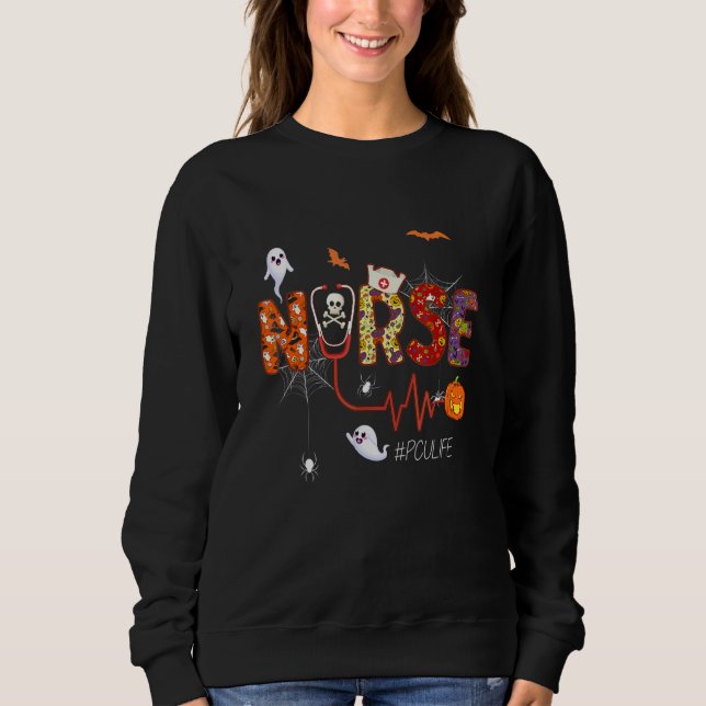 Pcu-Krankenschwester Halloween-Kürbis Progressive  Sweatshirt (Vorderseite)