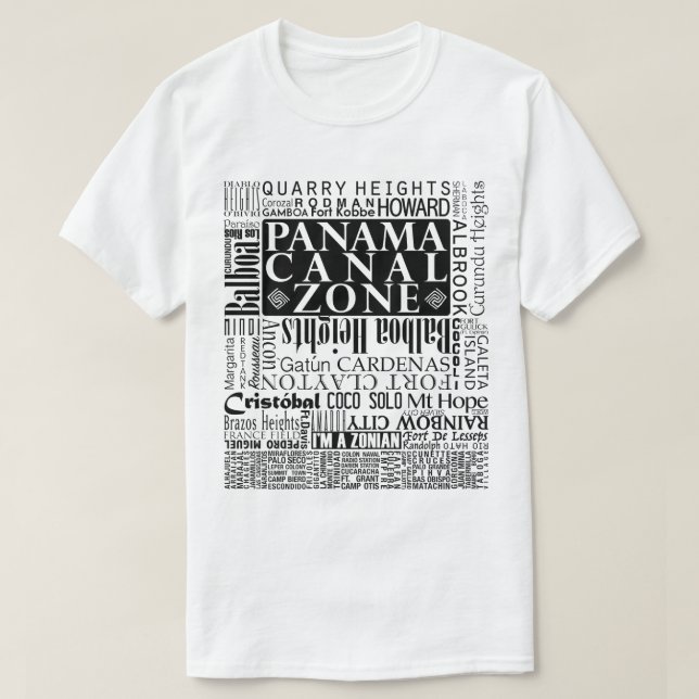 PCZ - Lage der Panamakanale-Zonen in Schwarz T-Shirt (Design vorne)
