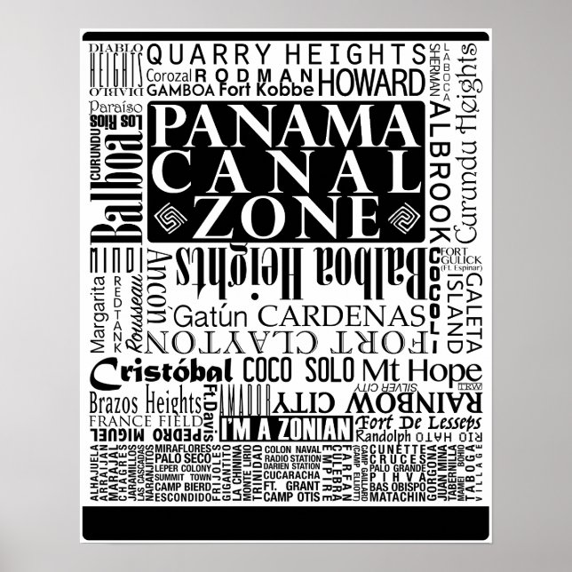 PCZ - Lage des Panamakanals an der Grenze Poster (Vorne)