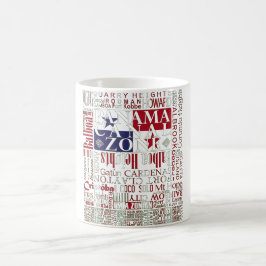 PCZ - Panama Canal Zone Locations mit Farben Kaffeetasse