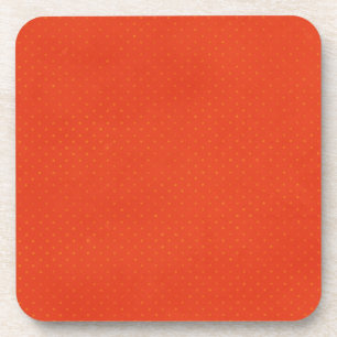 pd16red BRIGHT ORANGE POLKA DOT PATTERN RETRO TEMP Untersetzer