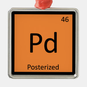 Pd - Periodische Tabelle der posterisierten Meme C Silbernes Ornament