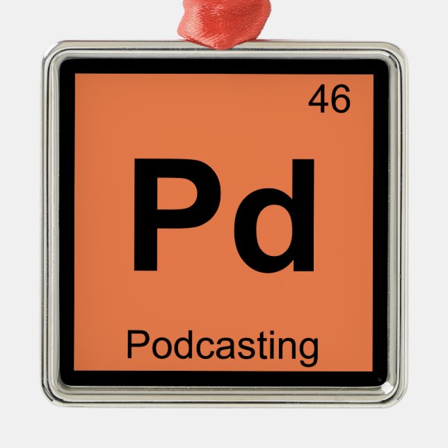 Pd - Podcasting Chemistry Periodisches Tabellensym Silbernes Ornament (Vorne)