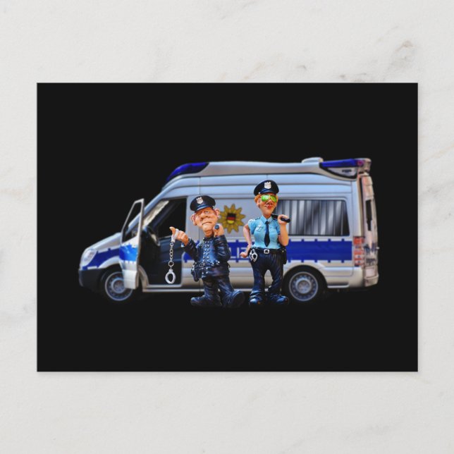 PD Police Law Enforcement Academy Grad Lights CUFF Postkarte (Vorderseite)