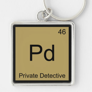 Pd - Privatdetektiv Chemie-Elementsymbol T Schlüsselanhänger