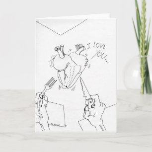 PDD Kleine schwache Zeichnungen Herz Beängstigend Feiertagskarte