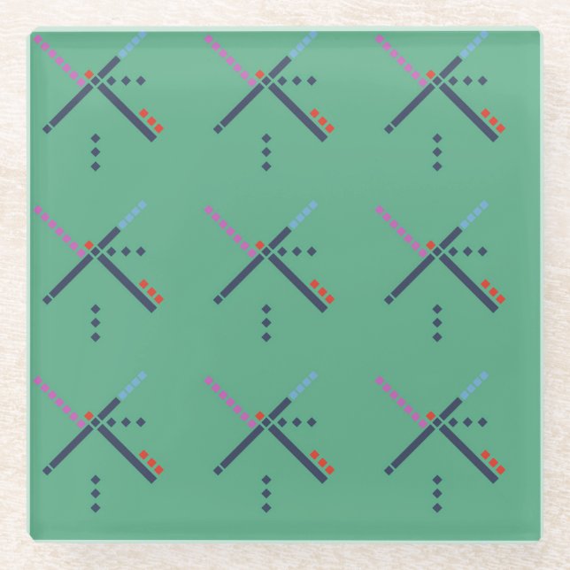 PDX Flughafen-Teppich | eine bewertete Wolldecke Glasuntersetzer (Vorderseite)