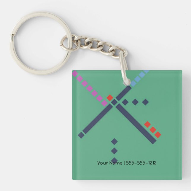 PDX Flughafen-Teppich Schlüsselanhänger (Vorderseite)