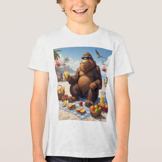 Pé Grande, Pés na Areia Tri-Blend Shirt (Vorderseite)