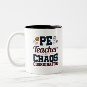 PE Lehrer Chaos Koordinator Zweifarbige Tasse